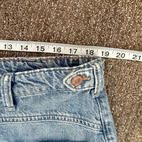 Free People We The Free Palmer Jeans Denim Cuffed Wide Leg Size 32 - Picture 9 of 12